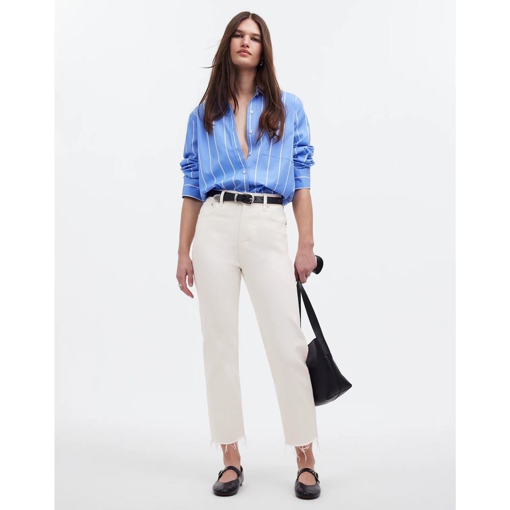 NEW Madewell Women’s Size 0 (24) Tile White The '90s Straight‎ Crop Jean NWT